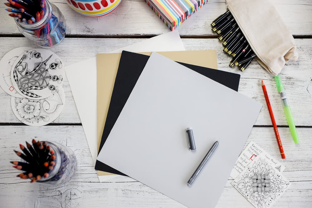 Zentangle opus tiles in 4 kleuren en een translucenz