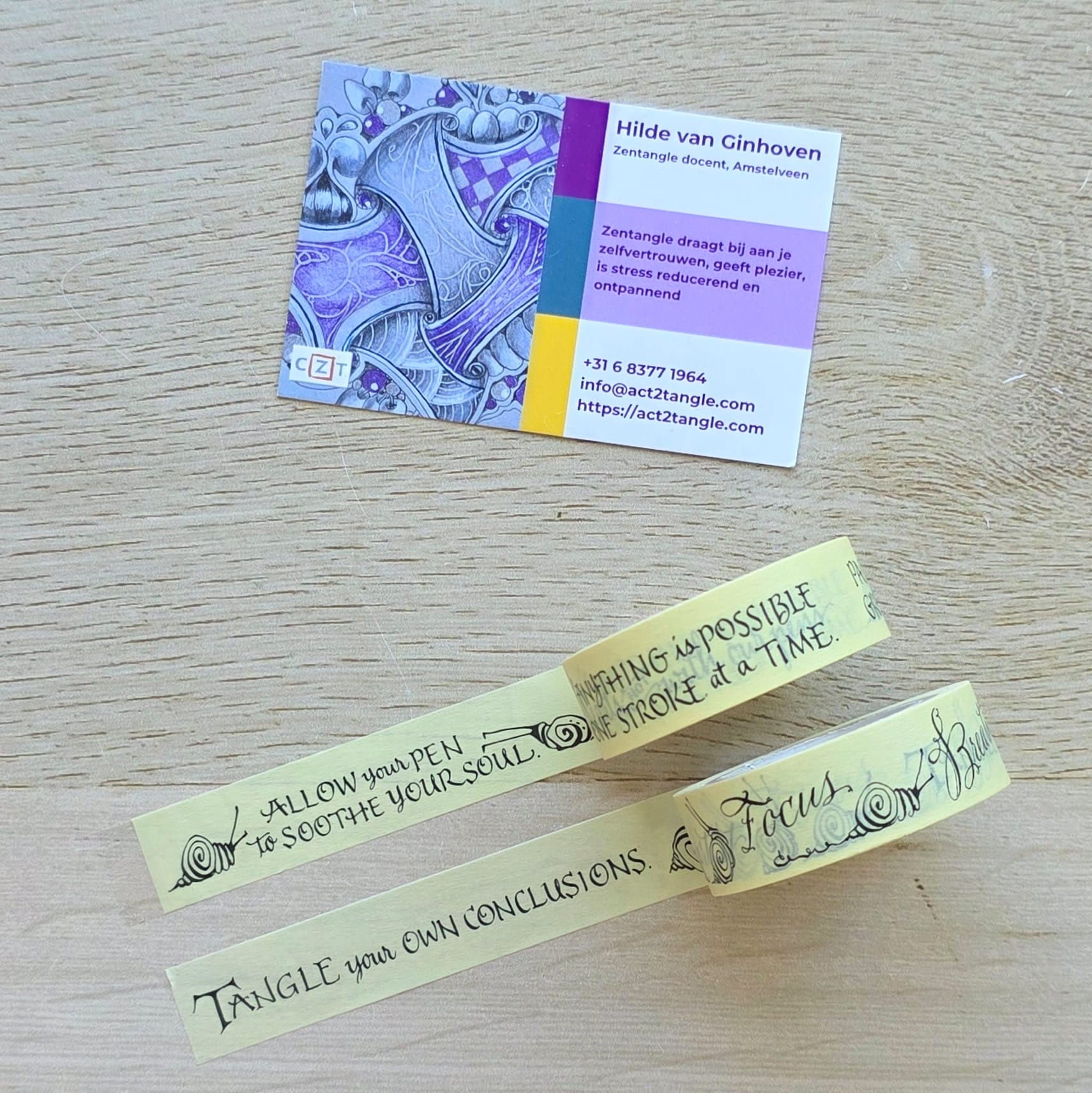 Zentangle washi tape met de quotes 