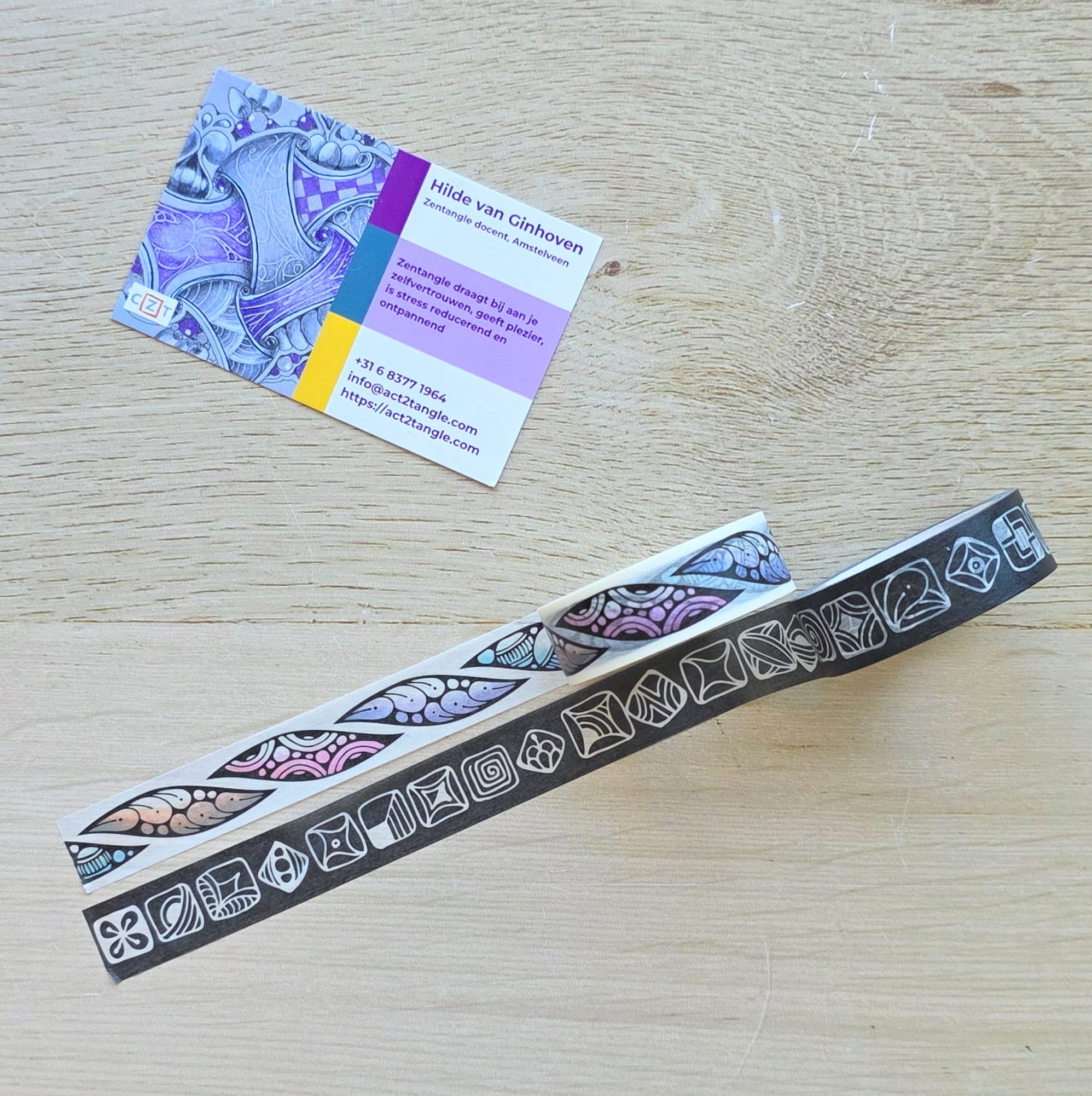 Zentangle washi tape — set van 2 rolletjes - Afbeelding 3