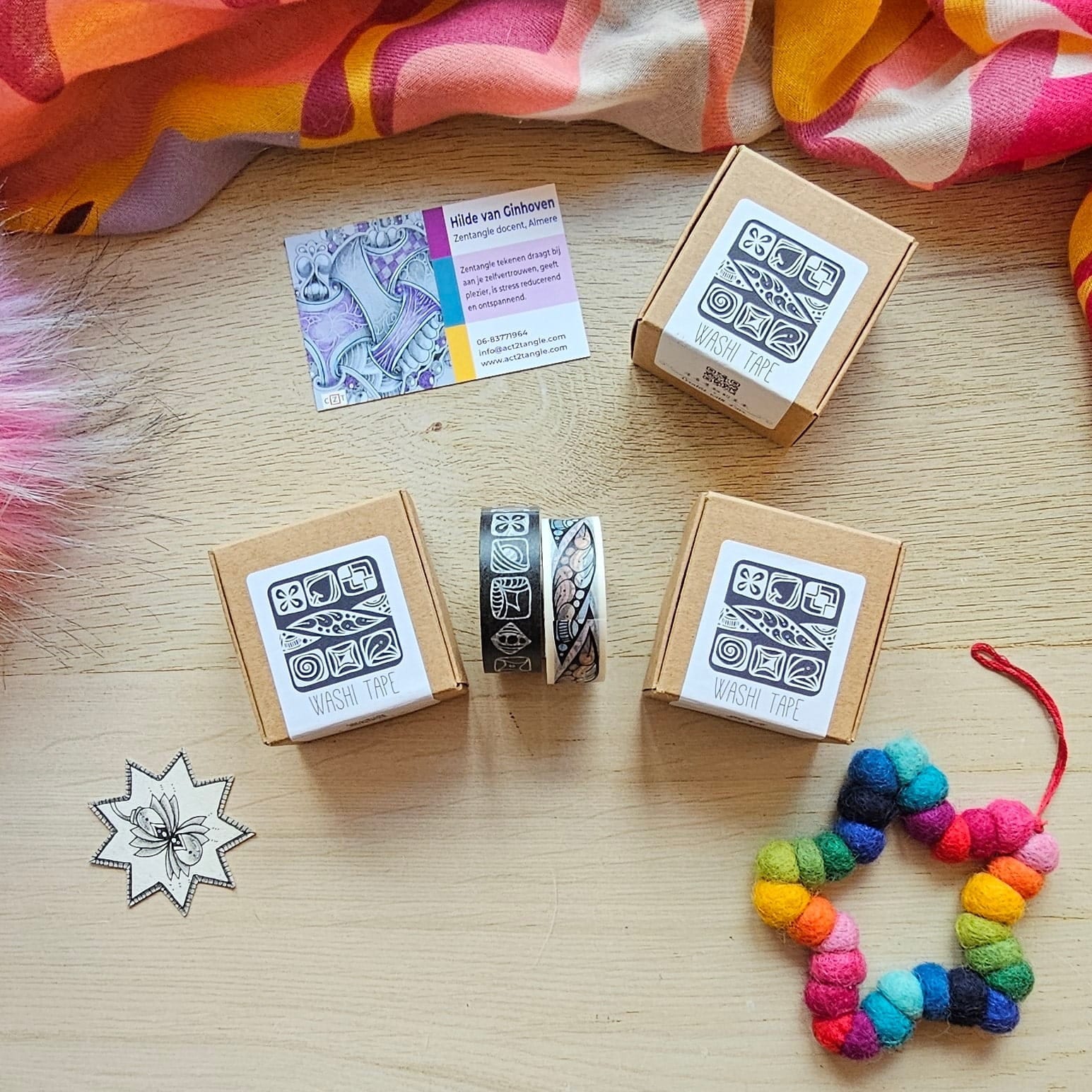 Zentangle washi tape — set van 2 rolletjes - Afbeelding 2
